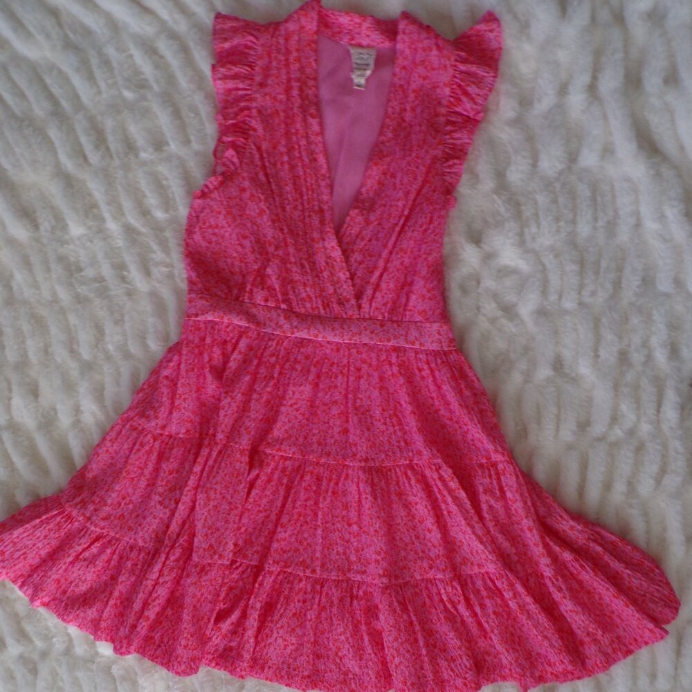 NWT Cinq à Sept A-Line mini Dress Orange  V-Neck feminine 6 - Picture 2 of 9